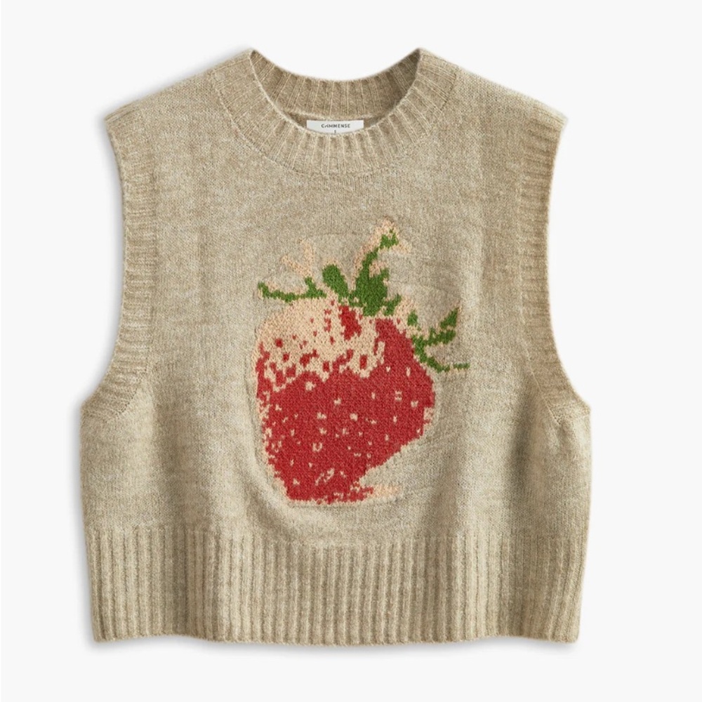 Strawberry Knit Sweater Vest XS